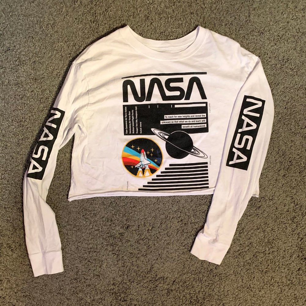 Buzz Aldrin NASA White Crop Top